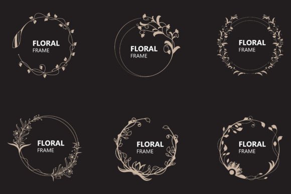 Download Floral Frame Round Shape Emblem Logotype - Floral Collection