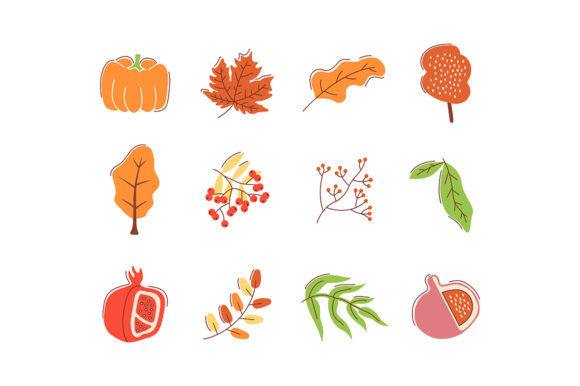Download Autumn Bounty Flat Abstract Elements - Abstract elements Collection