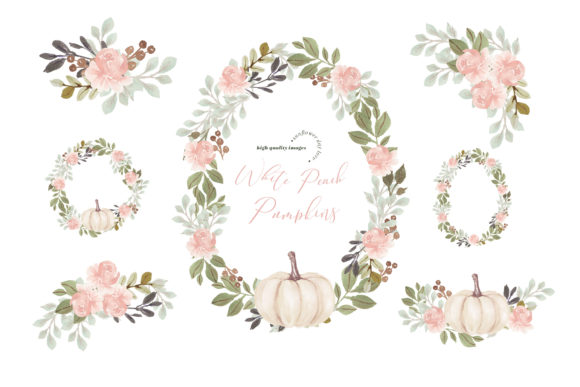 Download Floral Frame Modern Flowers Pumpkin - Floral Collection
