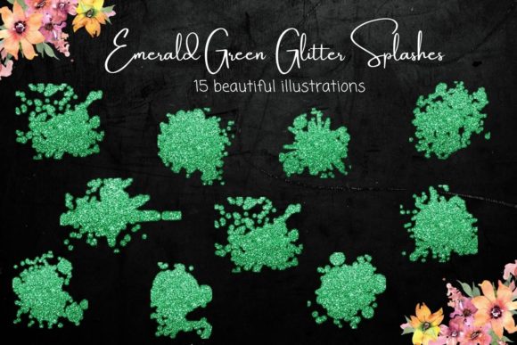 Download Emerald Green Glitter Splash Collection - Collection Collection