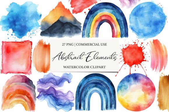 Download Watercolor Abstract Elements Clipart - Premium Resources