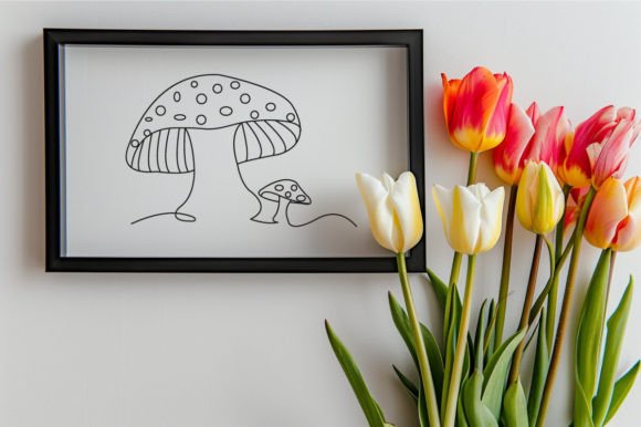 Download Mushroom One Line Art Illustration - One line art Collection