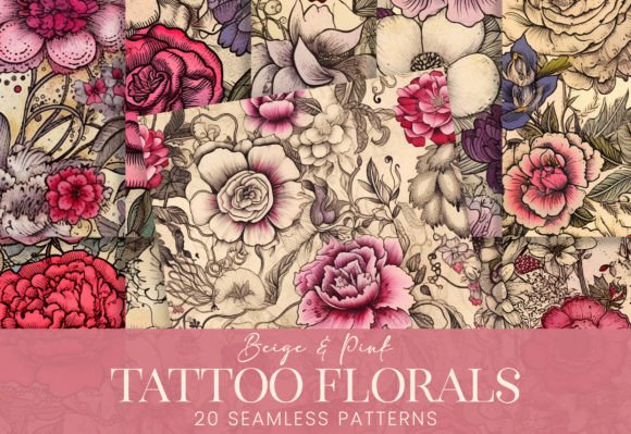 Download Faded Boho Tattoo Art Grunge Florals - Floral Collection