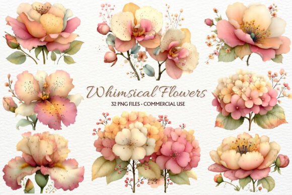 Download Whimsical Flowers PNG Floral Clipart - Floral Collection