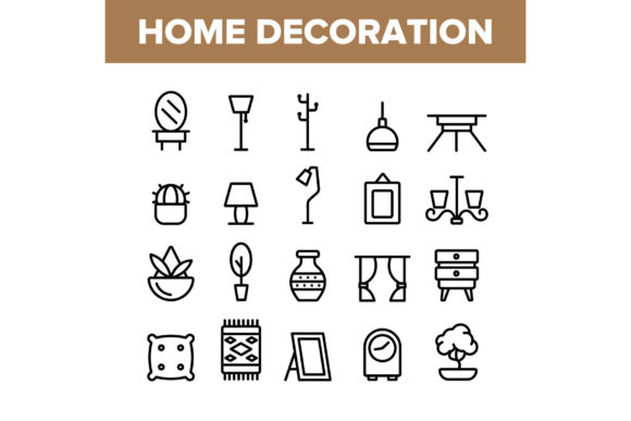 Download Collection Home Decoration Items Vector - Collection Collection