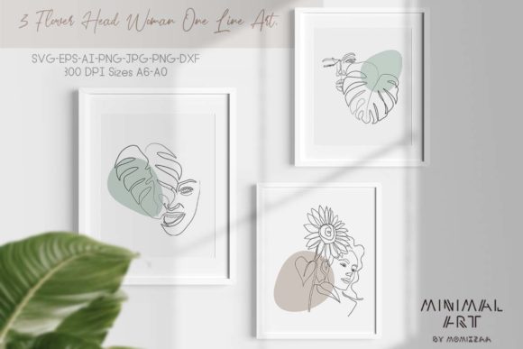 Download Flower Head Woman One Line Art Wall Art - One line art Collection