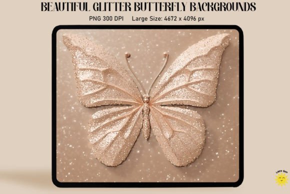 Download Pastel Beige Glitter Butterfly Backdrop - Beige Collection