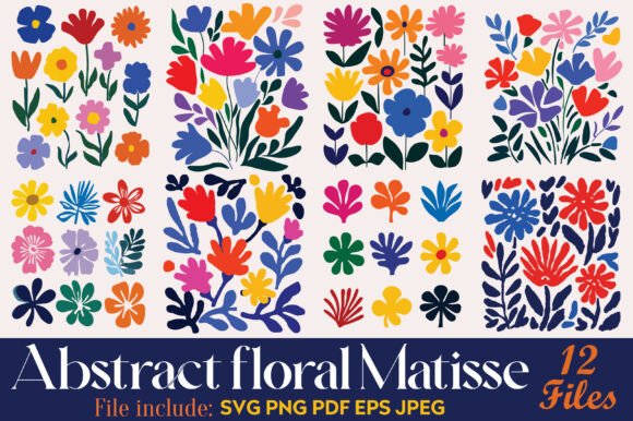 Download Abstract Floral Matisse Bundle SVG PNG - Floral Collection