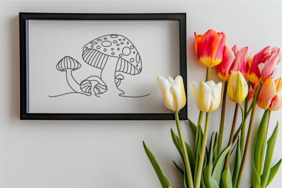 Download Mushroom One Line Art Illustration - One line art Collection