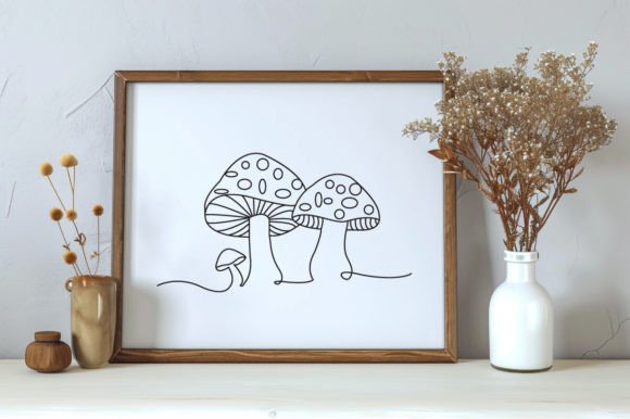 Download Mushroom One Line Art Sketch Vector - One line art Collection
